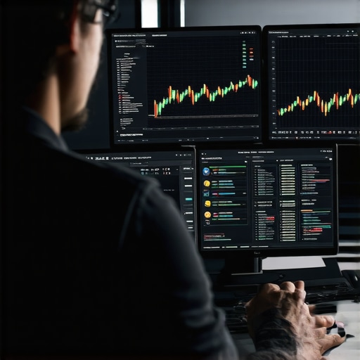 SEO analyst reviewing local SEO metrics on multiple screens, focusing on data analysis for Map Pack recovery.