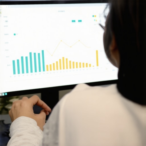 Marketer analyzing local SEO metrics on a computer