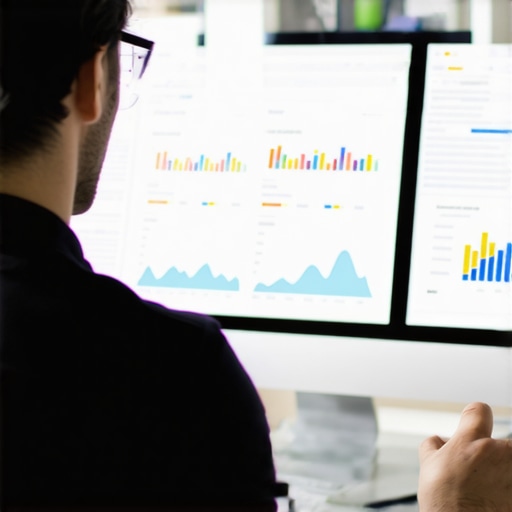 SEO professional reviewing local search rankings on a laptop.