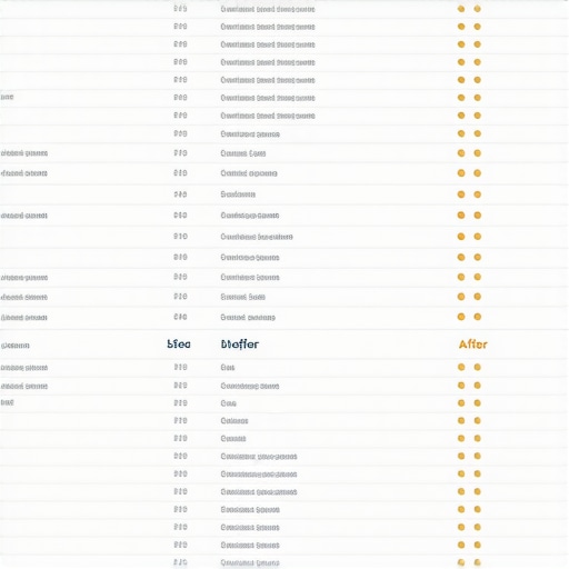 Comparison of local SEO strategies with annotations highlighting improvements.