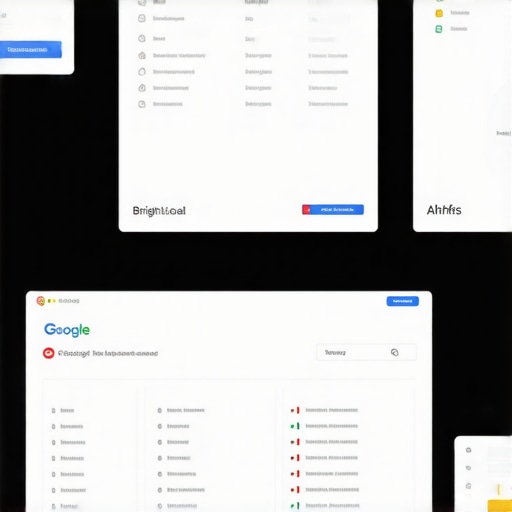 Computer screen showing SEO tools for local SEO management and monitoring.