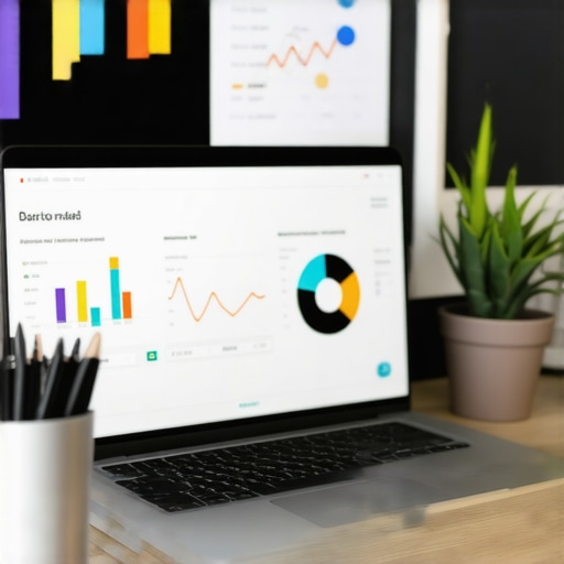 Workspace with SEO dashboards and analytics tools tracking local search rankings