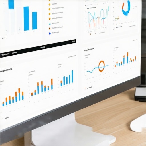Screens showing SEO analytics, local maps, and review management tools for ongoing local SEO maintenance