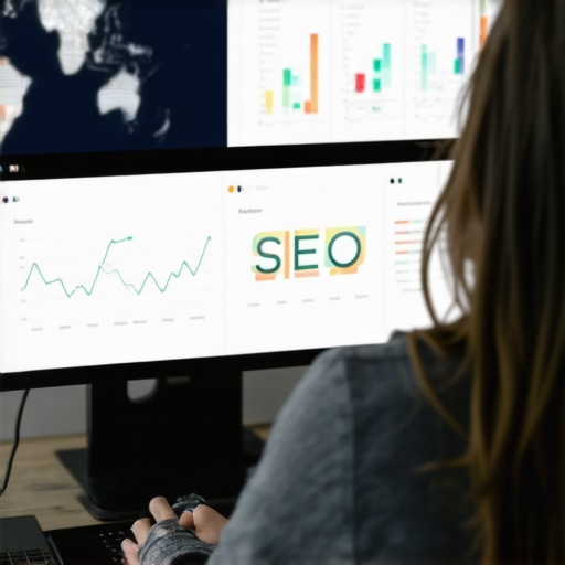 Person reviewing local SEO and map pack performance data on a laptop.