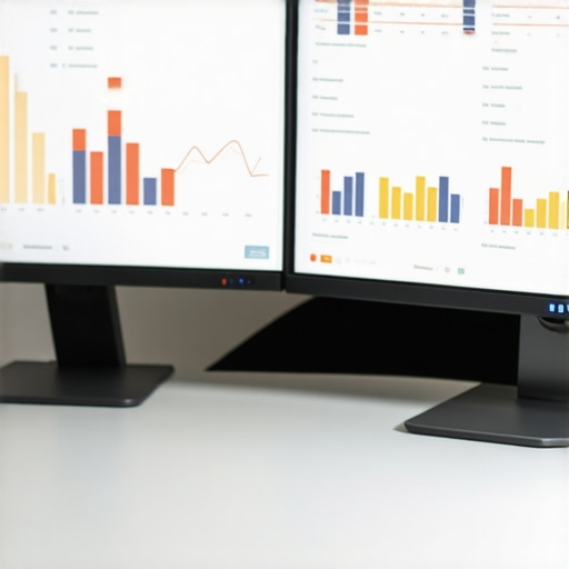 Desk scene showing BrightLocal and Moz Local dashboards with charts and reviews.
