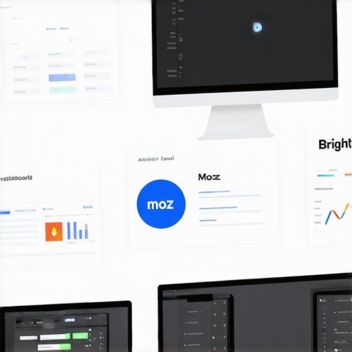 A computer screen displaying SEO tools and dashboards used for local SEO management.