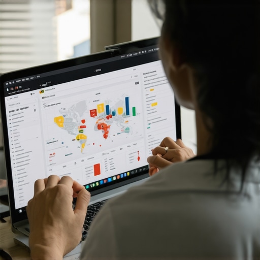 Analyzing Local SEO Data for Map Pack Recovery Person reviewing local SEO analytics on a laptop, planning strategies for ranking recovery.