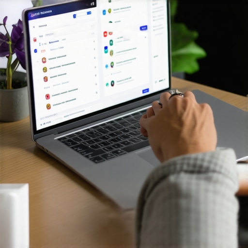 Analyzing Local SEO Data A person analyzing local SEO performance on a laptop with online directories and analytics tools