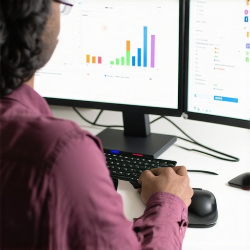 A person working on local SEO analytics using advanced tools on a computer