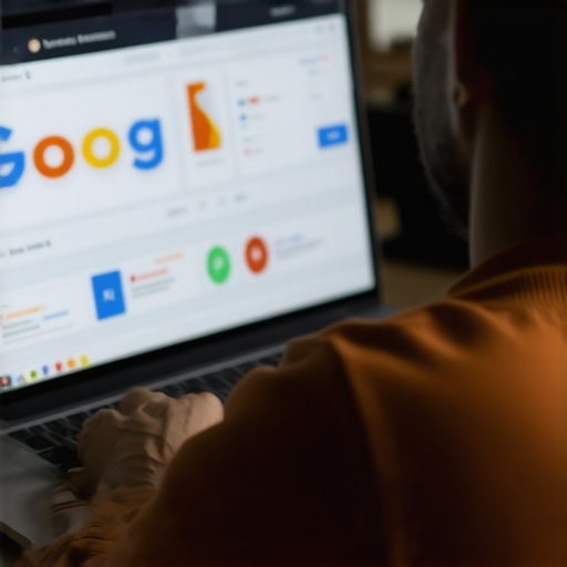 Digital marketer reviewing local SEO data on a laptop