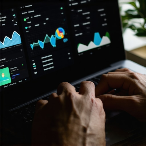 Person analyzing local SEO data on a laptop to maintain map pack rankings.