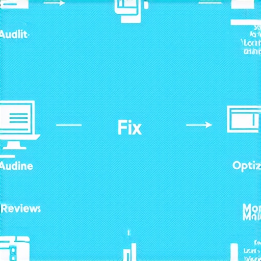 Illustration of step-by-step local SEO recovery process with icons