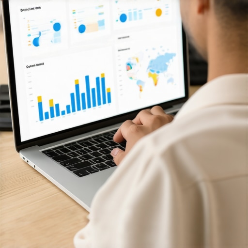 SEO Tools for Map Pack Maintenance Person analyzing local SEO data on a laptop for map pack optimization.
