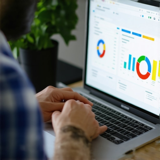 Using SEO Tools for Local Pack Maintenance Digital marketer analyzing local SEO metrics on a computer screen.