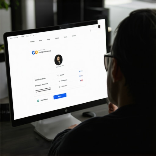 Person optimizing Google My Business profile on a laptop.