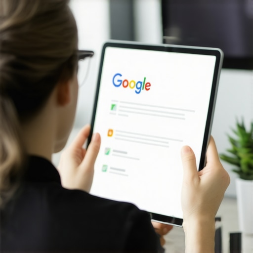 Person reviewing business verification details on a computer.