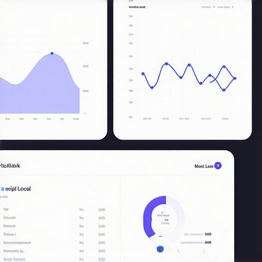 A computer screen displaying local search rankings and analytics with marketing tools.