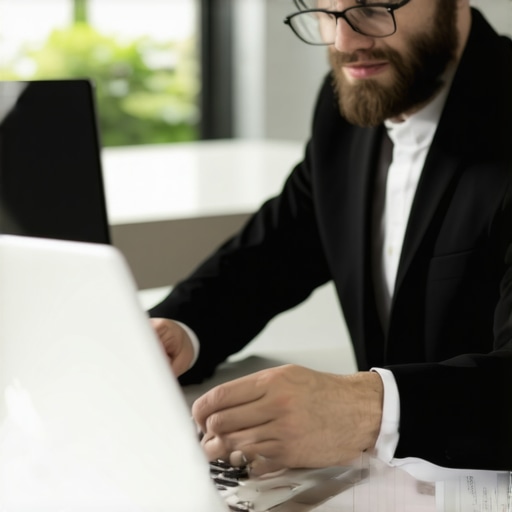 Business owner confirming address details on a laptop, representing profile verification